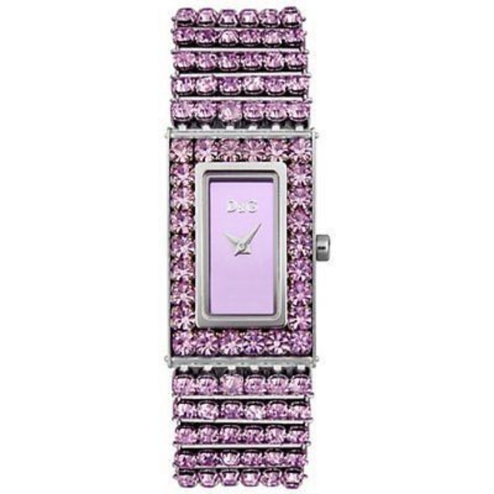 D & G Dolce and Gabbana Silver Stainless & Pink Swarovski Crystal Watch - Picture 3 of 11